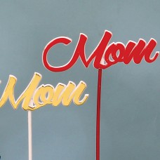 MOM Pick, Sign, Cake Topper - Gold on White (Lot of 12) SALE ITEM